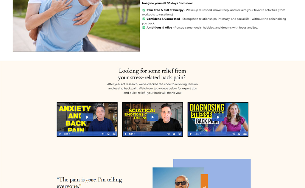 Couple enjoying a relaxing moment outdoors, symbolizing stress relief and connection, with an emphasis on improving well-being and overcoming back pain.